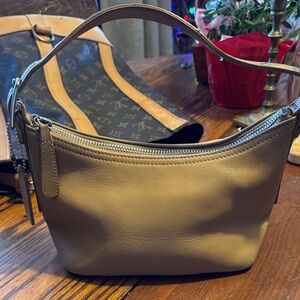 Coach Small Leather Shoulder Bag in Tan